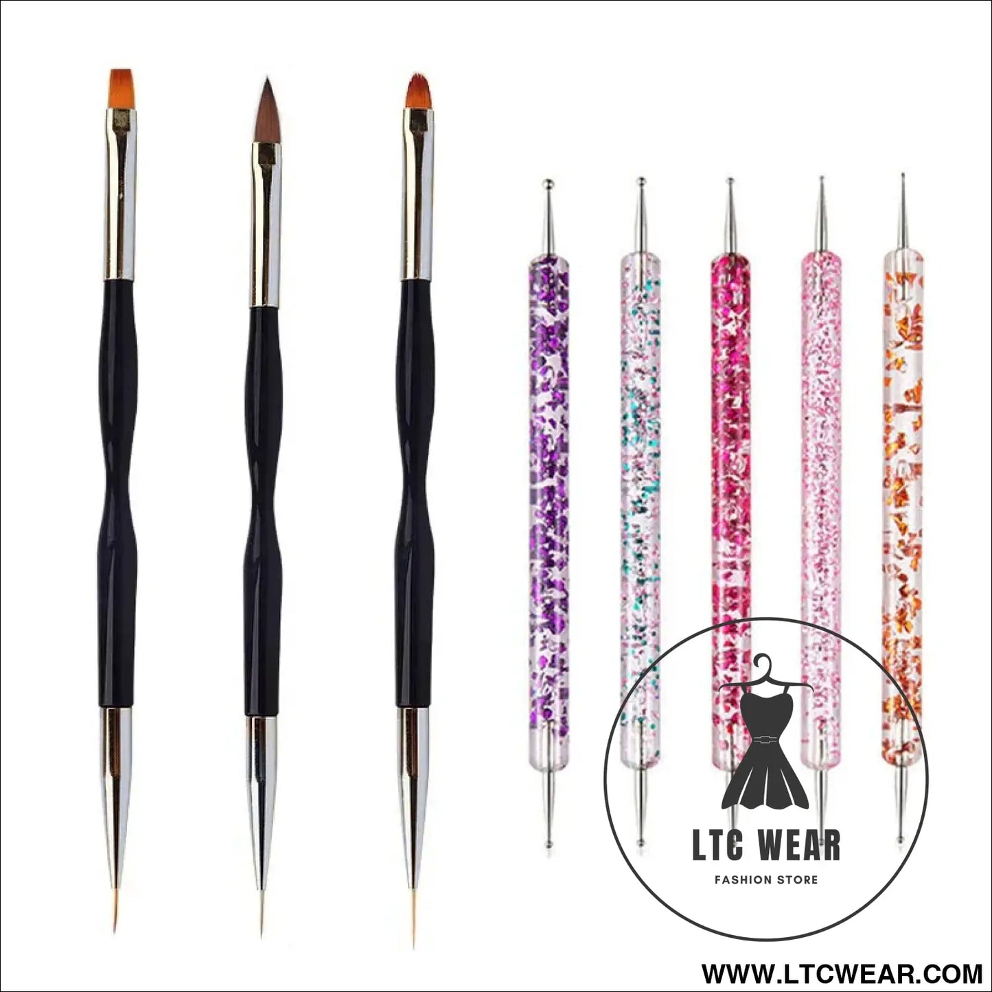 Precision Nail Art Brush Set: 5/20 Pcs for Masterful Designs - L.T.C Wear Online Fashion Store