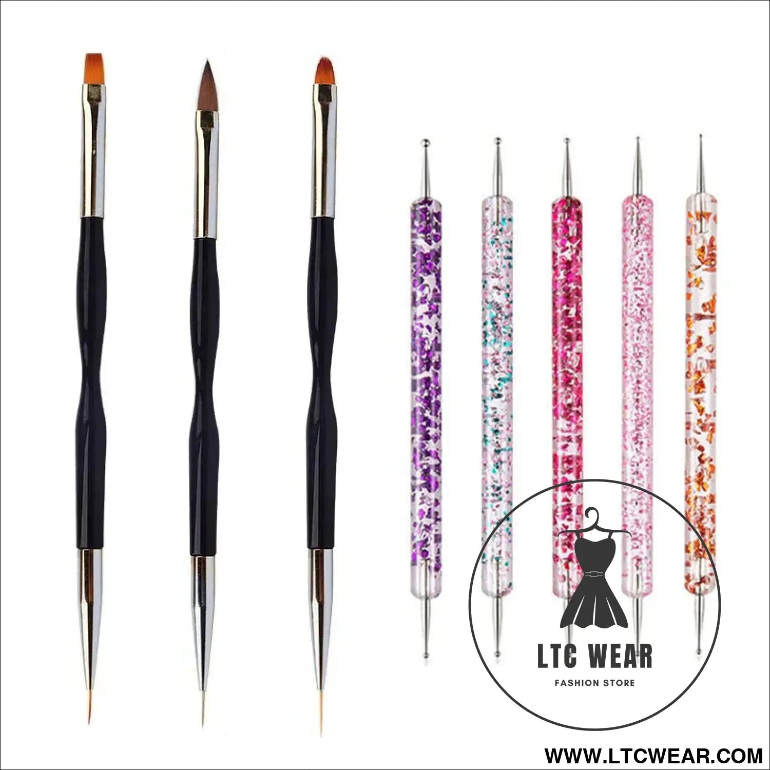 Precision Nail Art Brush Set: 5/20 Pcs for Masterful Designs - L.T.C Wear Online Fashion Store