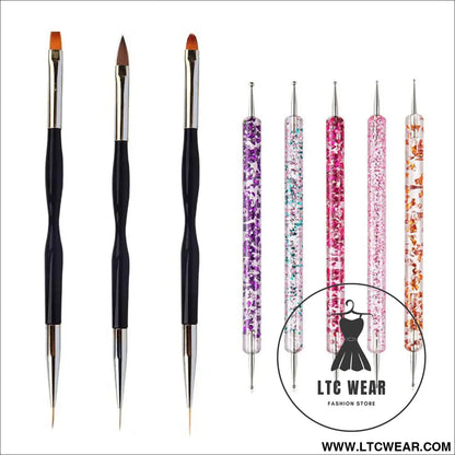 Precision Nail Art Brush Set: 5/20 Pcs for Masterful Designs - L.T.C Wear Online Fashion Store
