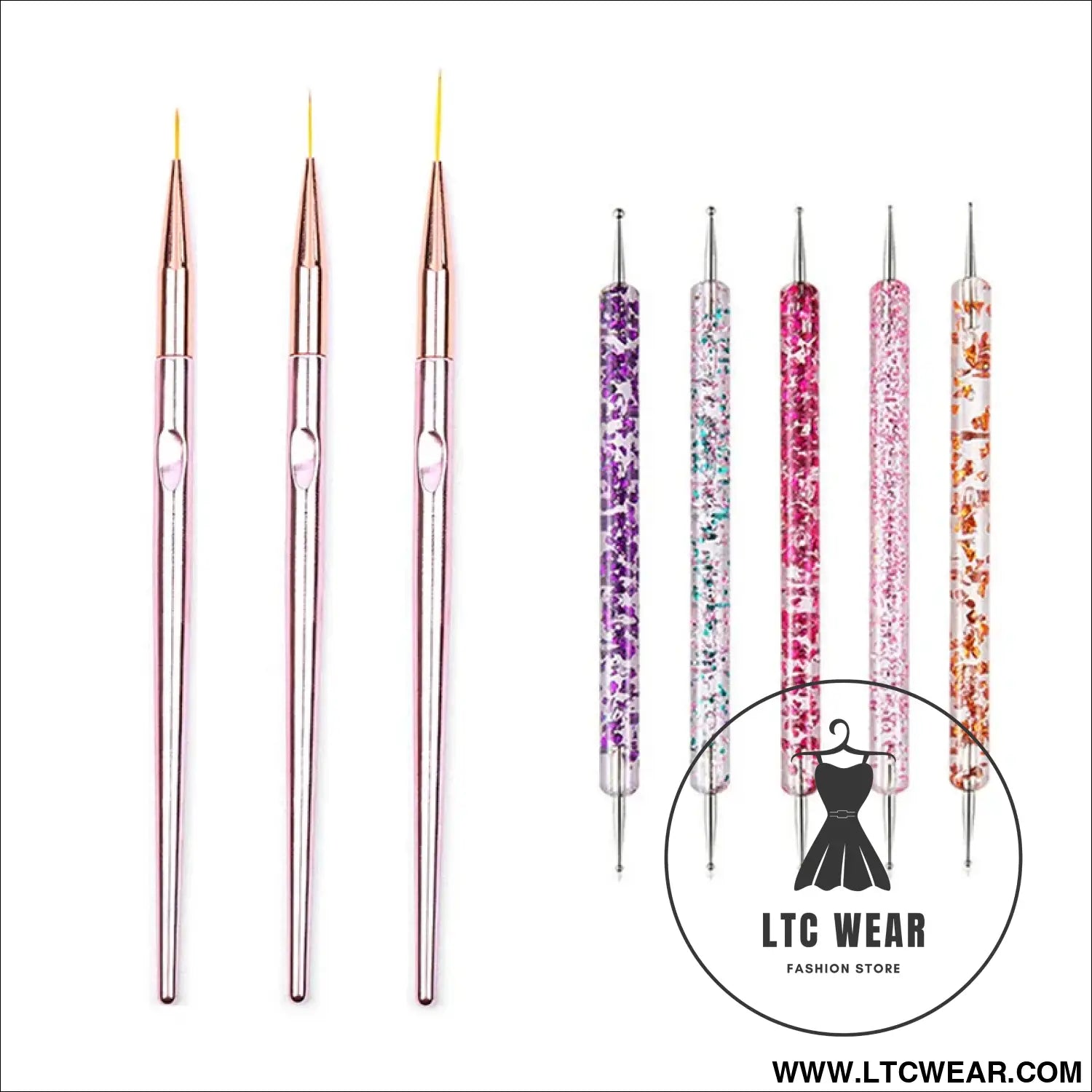 Precision Nail Art Brush Set: 5/20 Pcs for Masterful Designs - L.T.C Wear Online Fashion Store