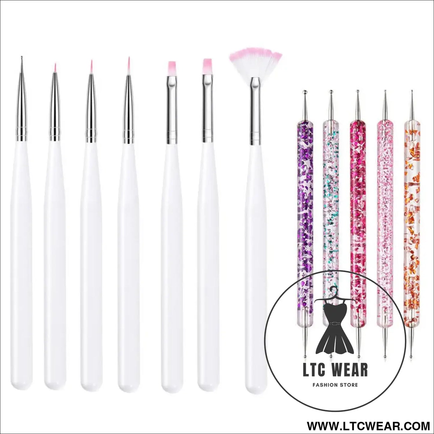 Precision Nail Art Brush Set: 5/20 Pcs for Masterful Designs - L.T.C Wear Online Fashion Store