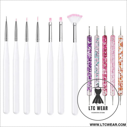 Precision Nail Art Brush Set: 5/20 Pcs for Masterful Designs - L.T.C Wear Online Fashion Store