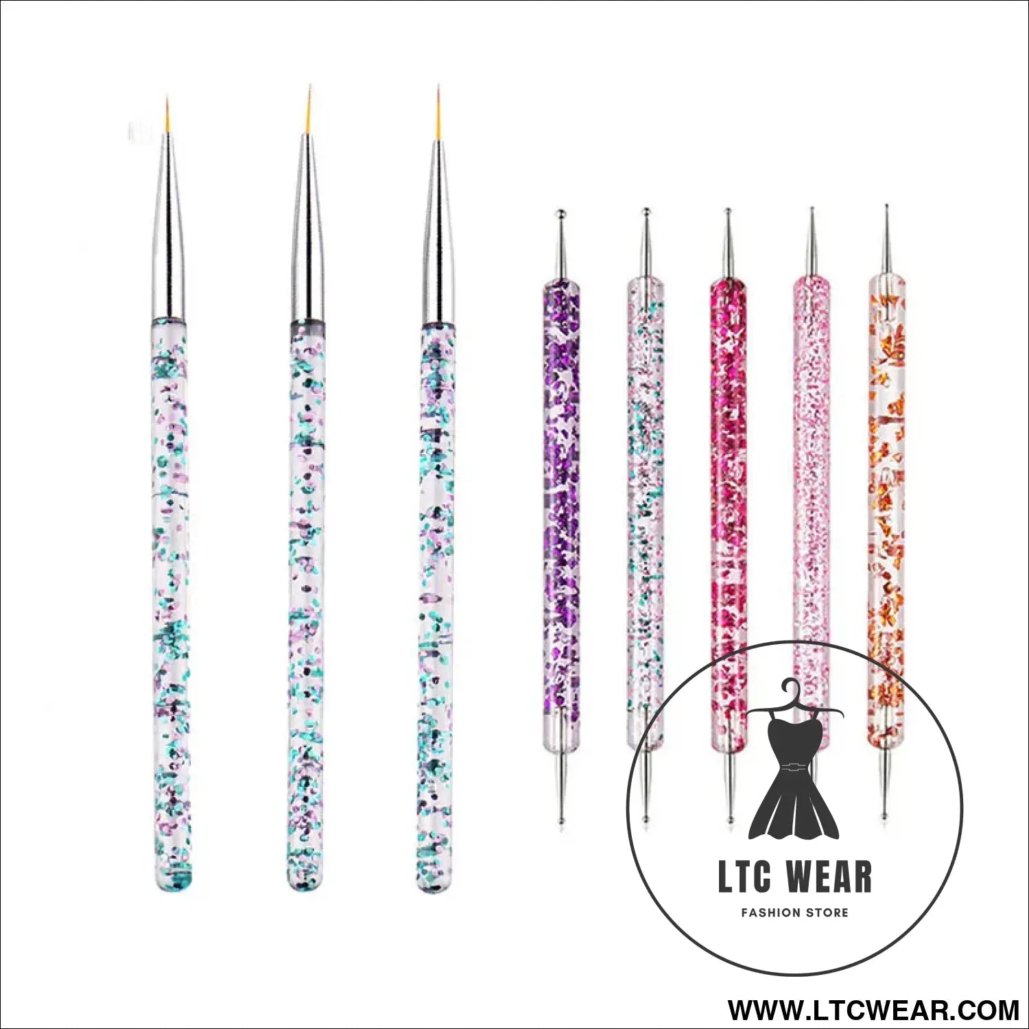 Precision Nail Art Brush Set: 5/20 Pcs for Masterful Designs - L.T.C Wear Online Fashion Store