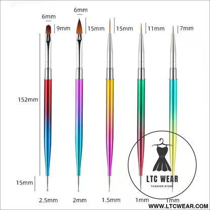 Precision Nail Art Brush Set: 5/20 Pcs for Masterful Designs - L.T.C Wear Online Fashion Store