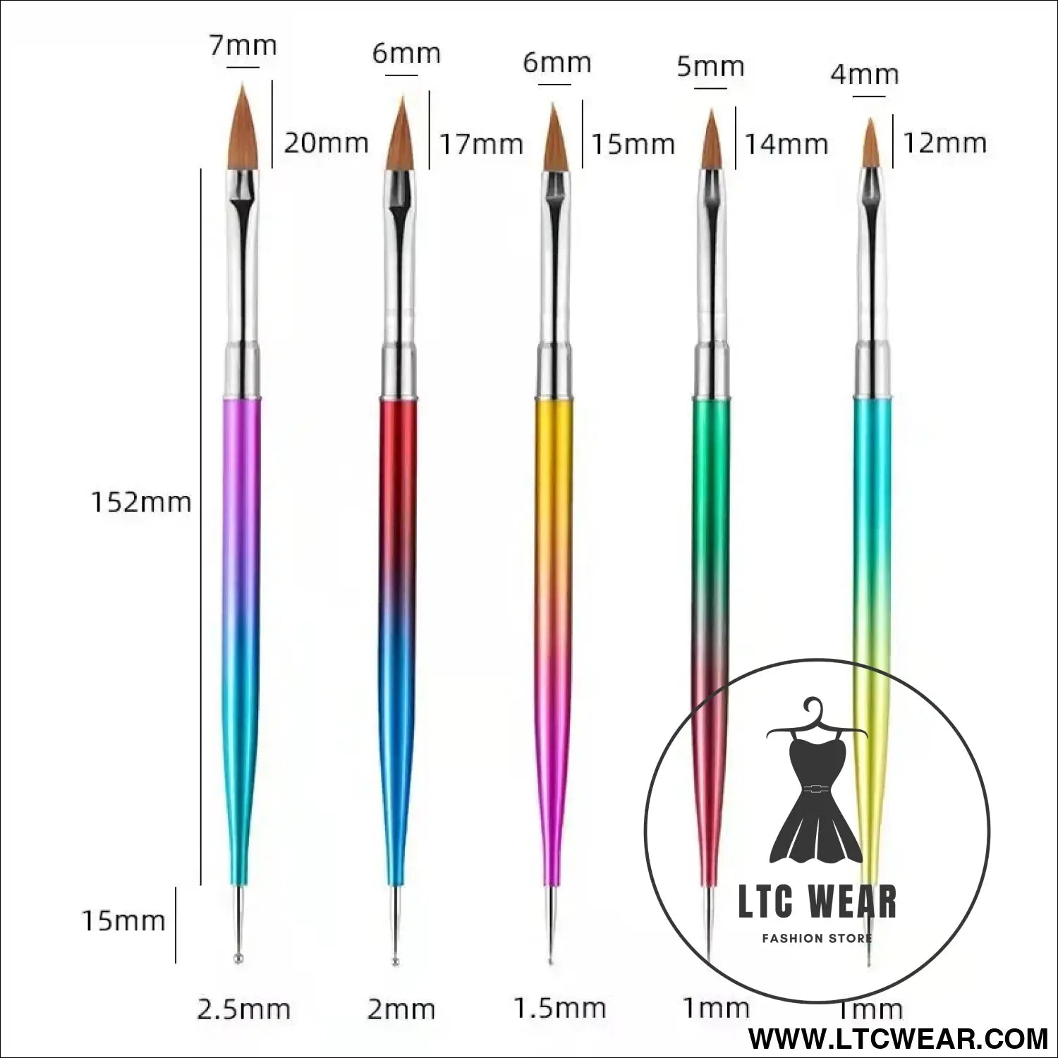 Precision Nail Art Brush Set: 5/20 Pcs for Masterful Designs - L.T.C Wear Online Fashion Store