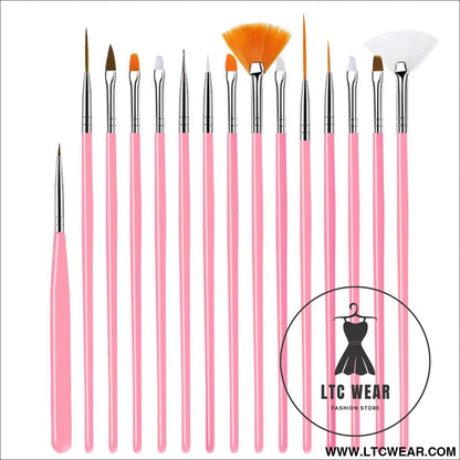 Precision Nail Art Brush Set: 5/20 Pcs for Masterful Designs - L.T.C Wear Online Fashion Store