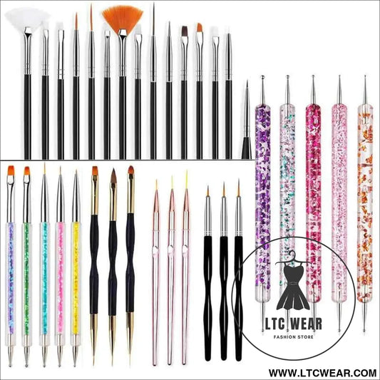 Precision Nail Art Brush Set: 5/20 Pcs for Masterful Designs