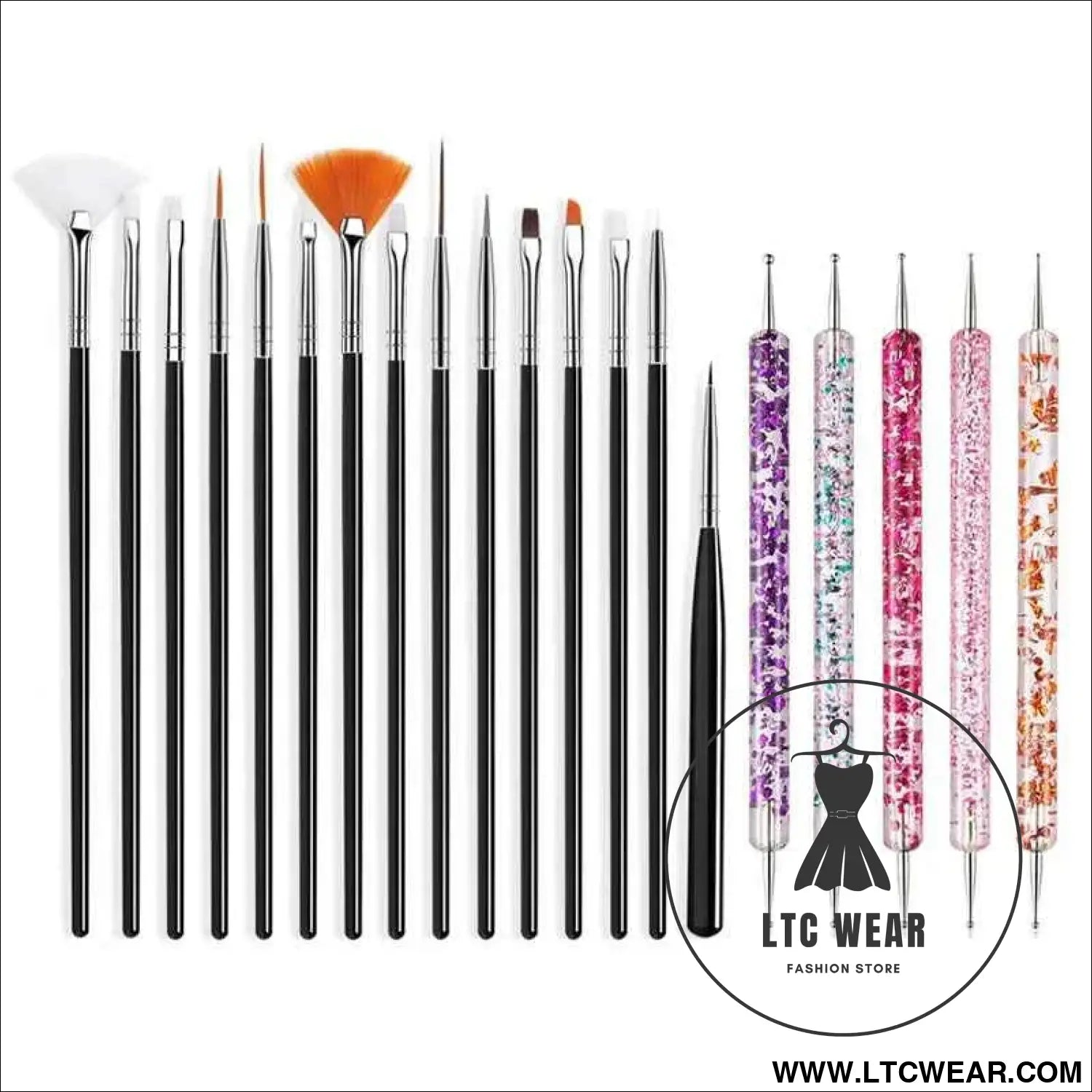 Precision Nail Art Brush Set: 5/20 Pcs for Masterful Designs