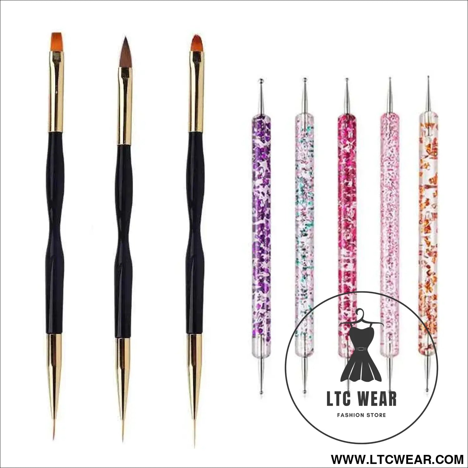 Precision Nail Art Brush Set: 5/20 Pcs for Masterful Designs