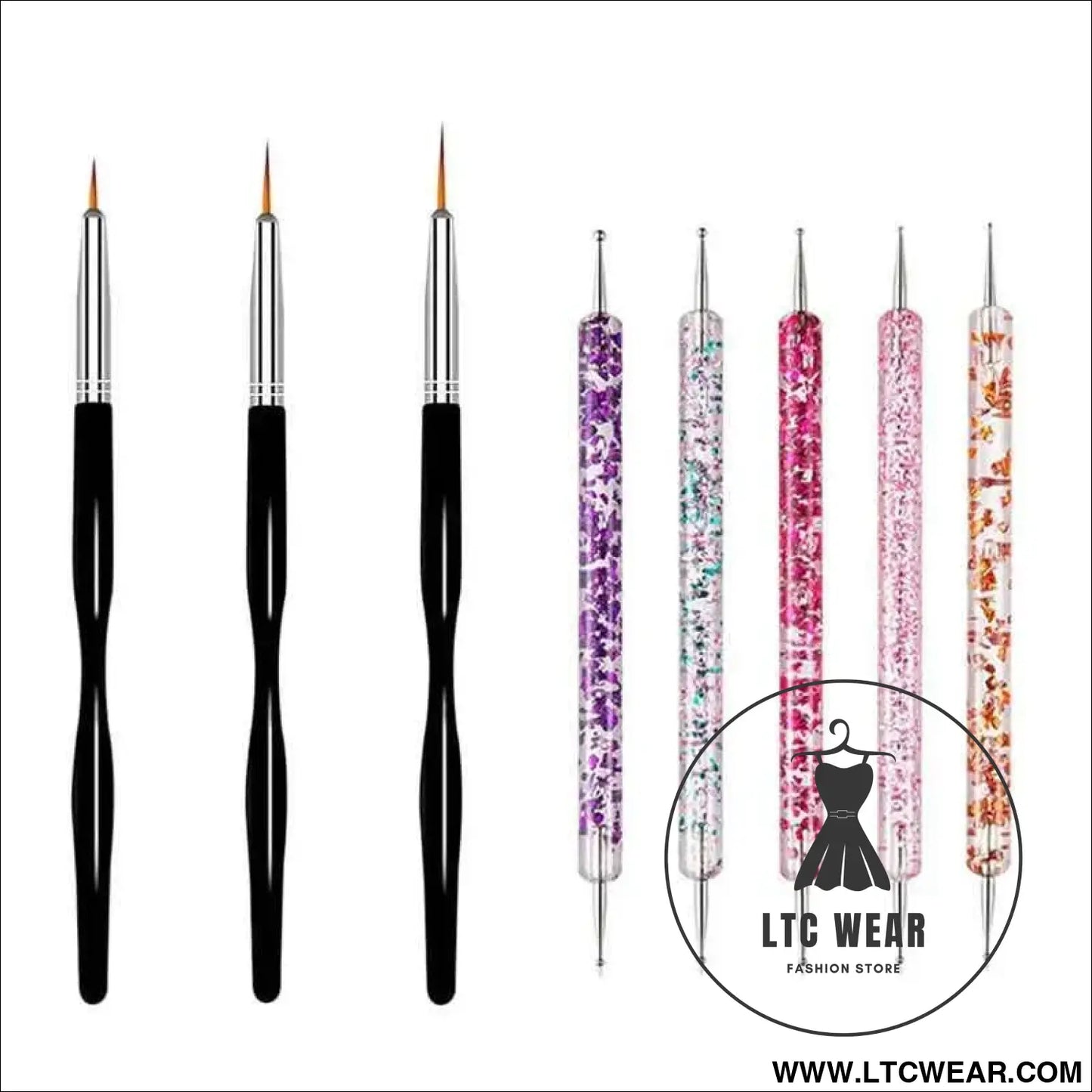 Precision Nail Art Brush Set: 5/20 Pcs for Masterful Designs