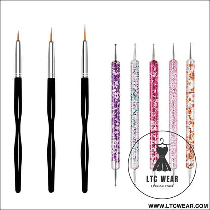 Precision Nail Art Brush Set: 5/20 Pcs for Masterful Designs