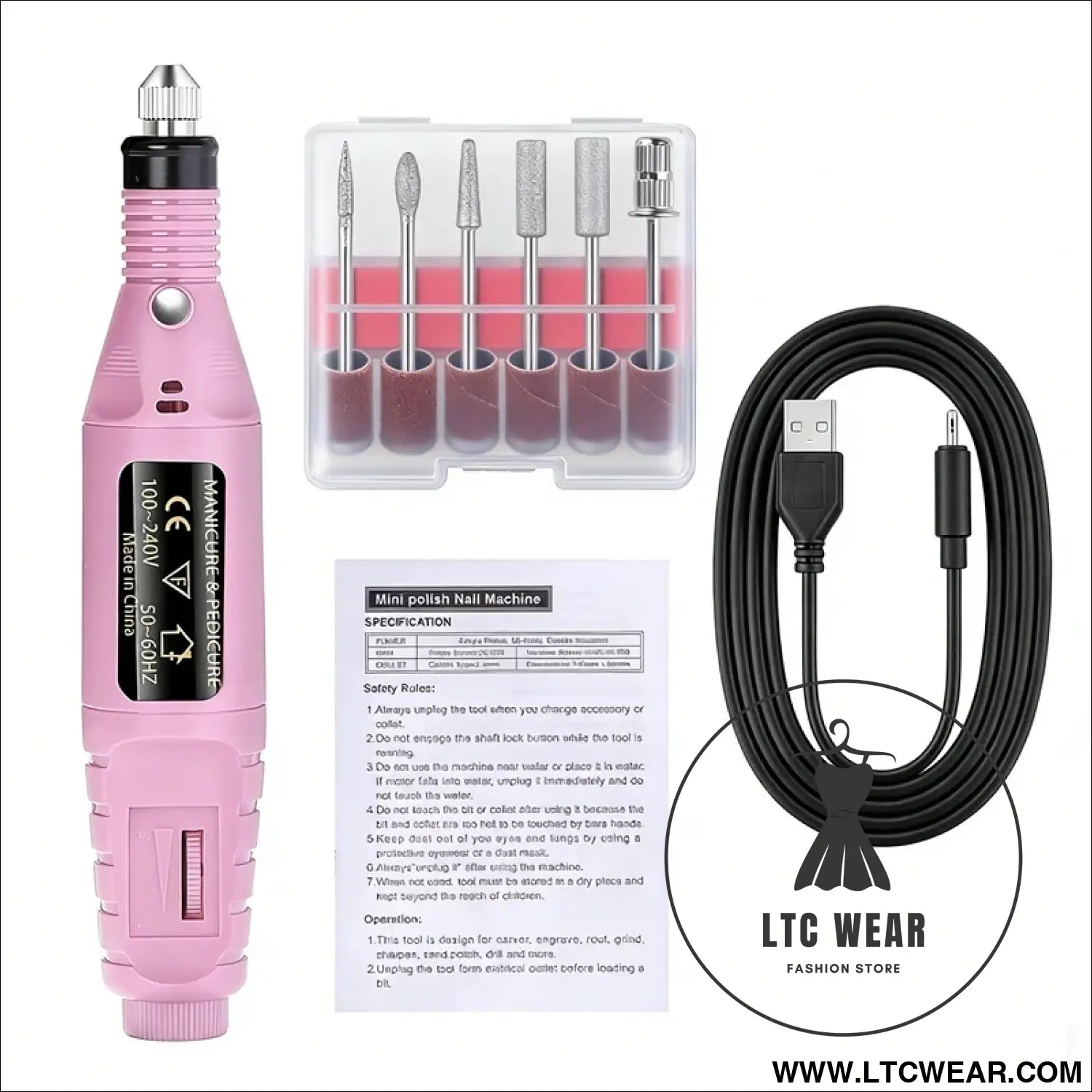 Precision Nail Drill Set for Professional Home Manicures - L.T.C Wear Online Fashion Store