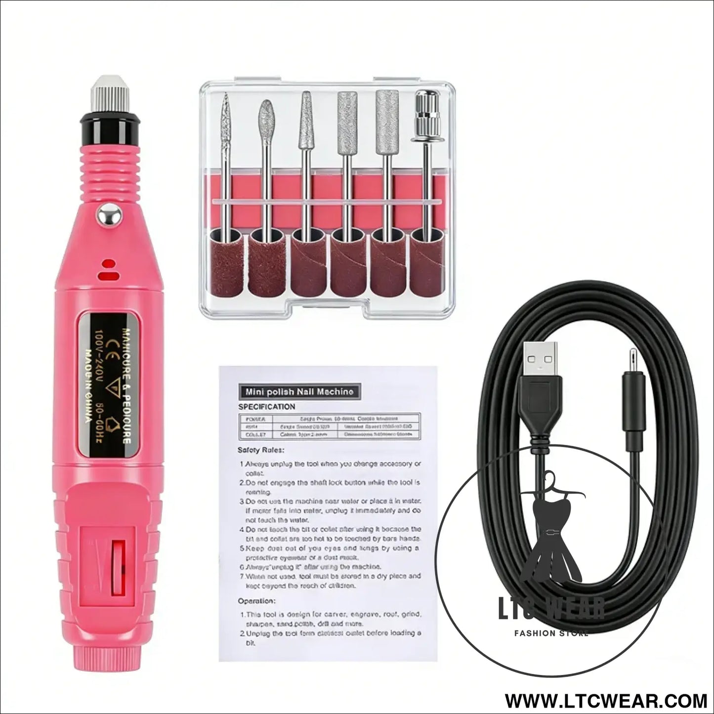 Precision Nail Drill Set for Professional Home Manicures - L.T.C Wear Online Fashion Store