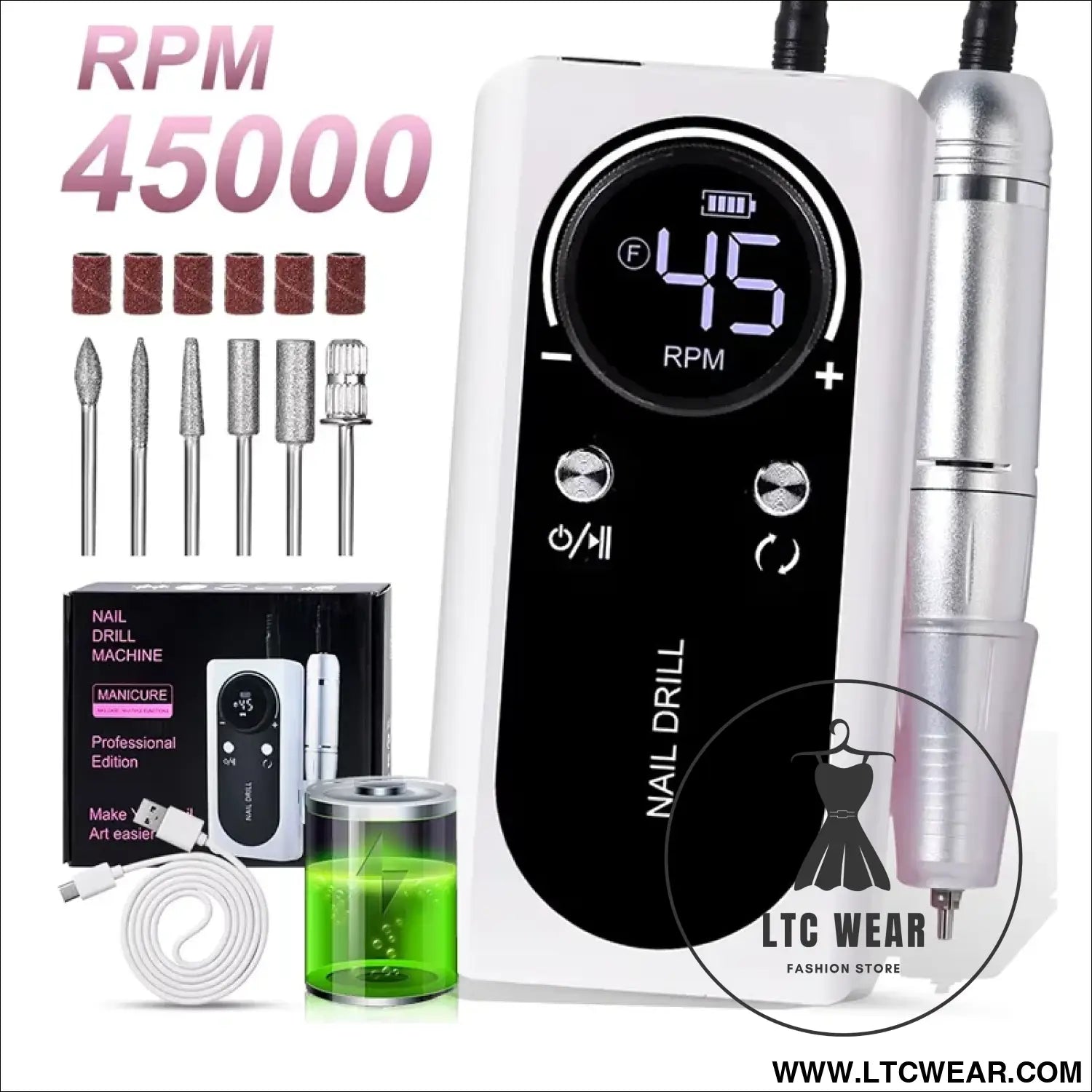 Precision Nail Drill Set for Professional Home Manicures - L.T.C Wear Online Fashion Store