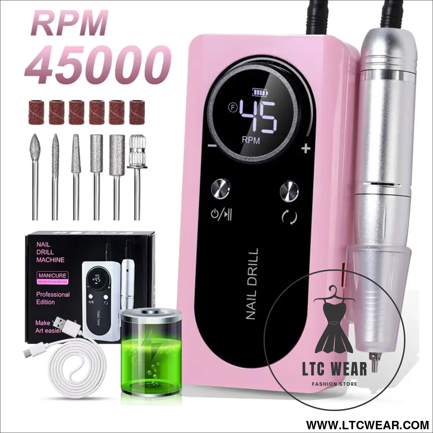Precision Nail Drill Set for Professional Home Manicures - L.T.C Wear Online Fashion Store