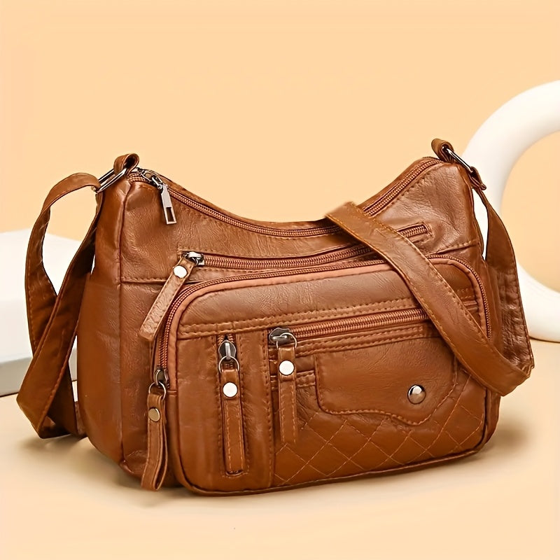 Unisex Square Crossbody Bag Stylish Casual MultiLayered