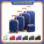 Luxury Dark PurpleBrown Hardside Expandable Spinner Luggage Set