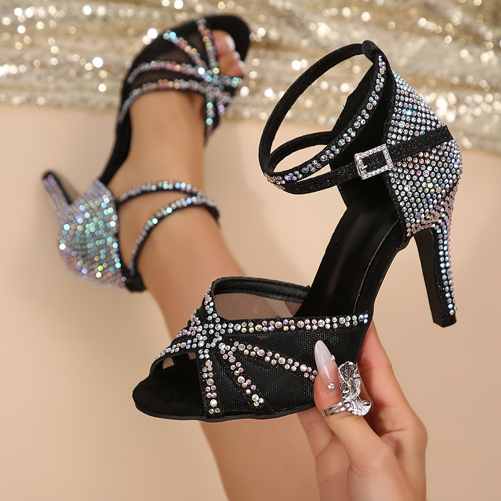 Sparkling Stiletto Sandals Elegant Comfortable Evening Glamour