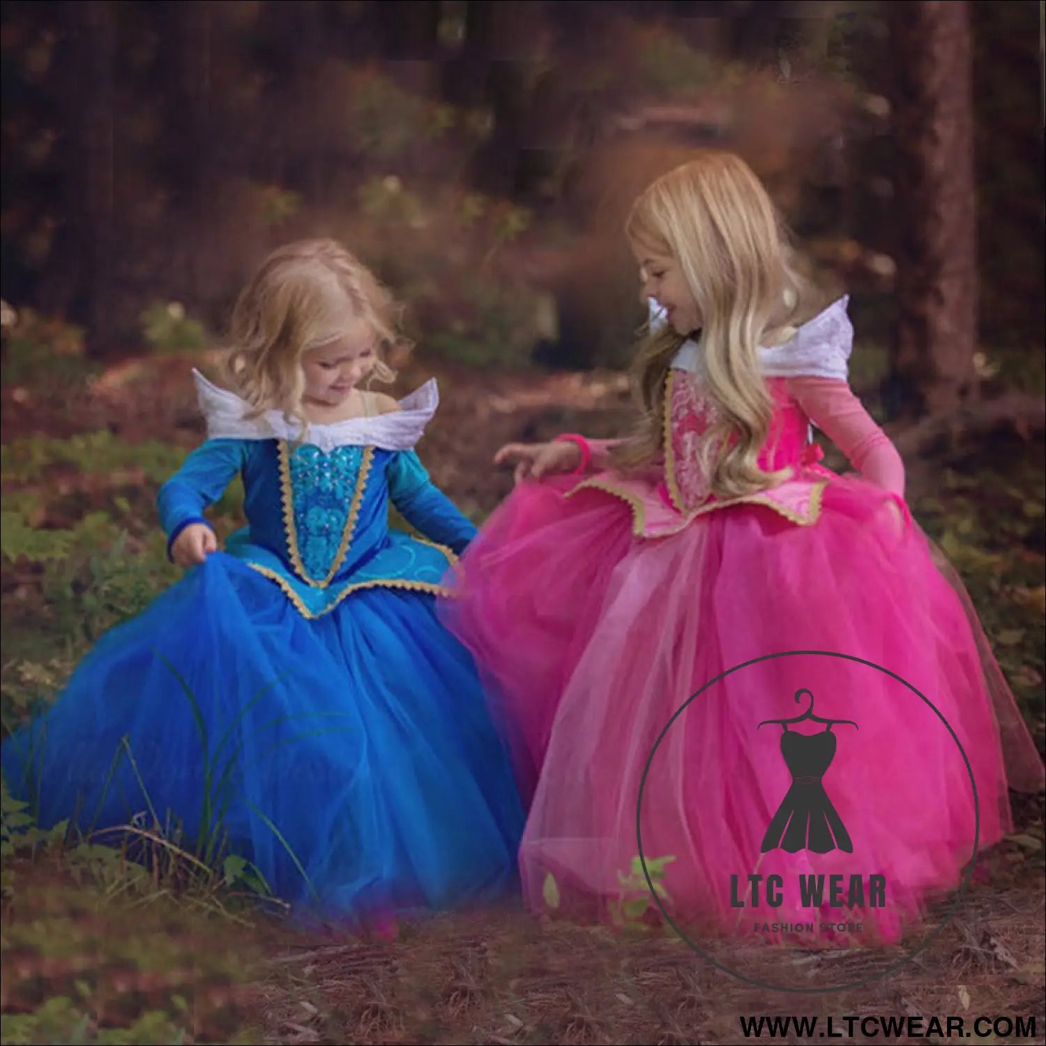Princess dress sleeping beauty dress frozen and snowy romance girl dress mesh long sleeved fluffy performance suit