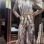 Printed long pants with burnout pattern slim fit fashion style long trousers