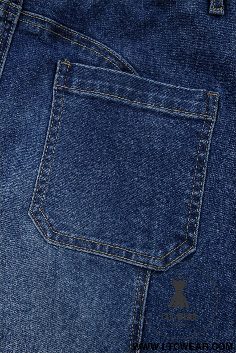 Prussian blue drawstring seam detail raw hem wide leg jeans - jeans