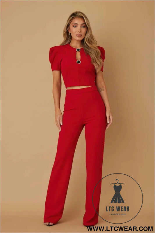 Puff Cap Sleeve Jewel Detail Sets