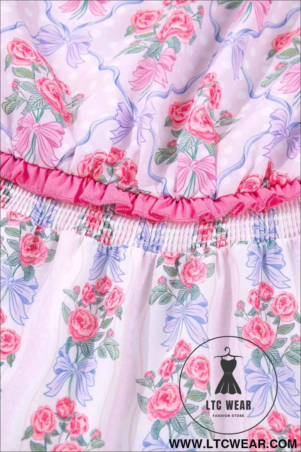 Purple Tiered Ruffles Sleeveless Summer Floral Dress