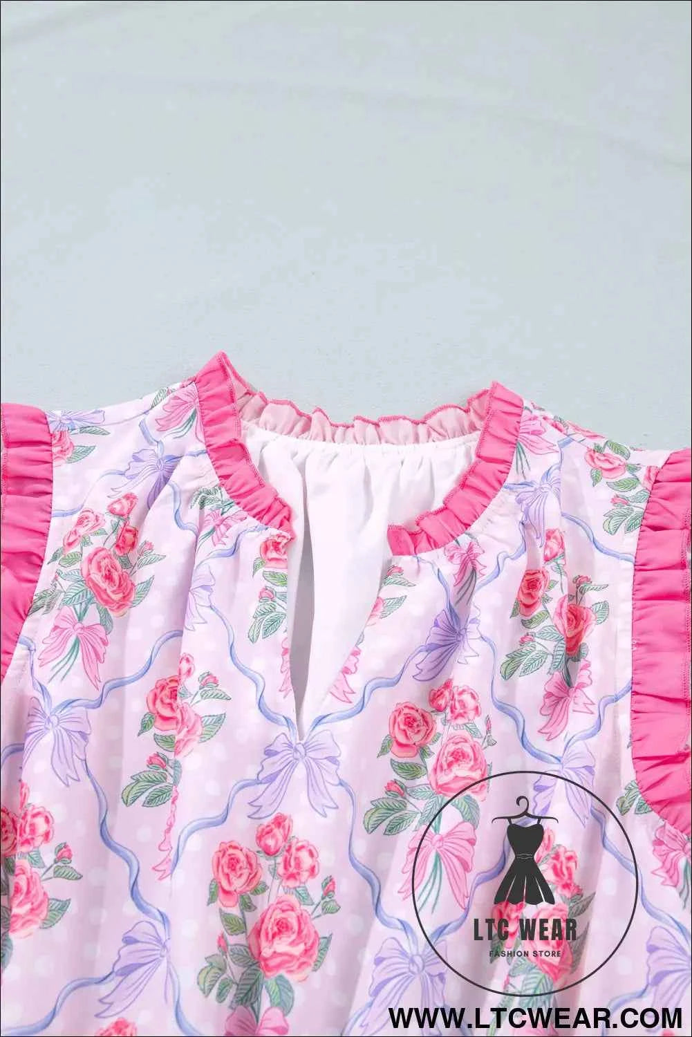Purple Tiered Ruffles Sleeveless Summer Floral Dress