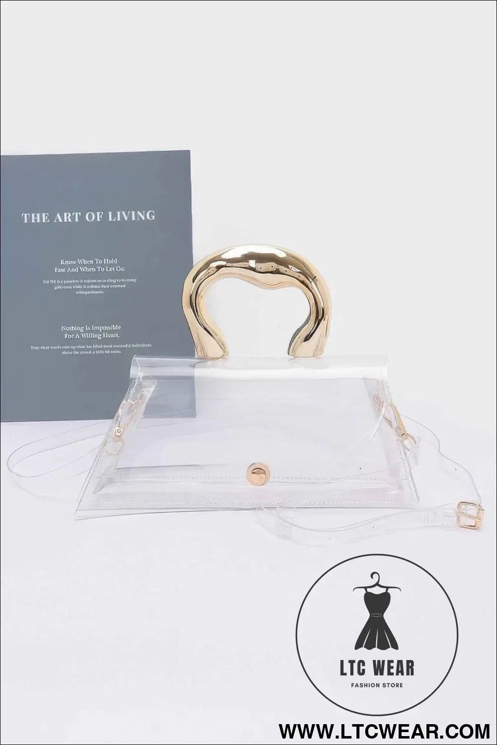 Pvc Clear Metal Handle Flap Bag