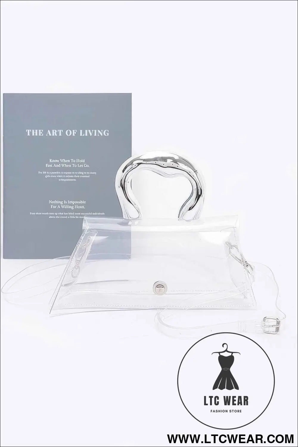 Pvc Clear Metal Handle Flap Bag