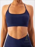 Quick drying yoga clothes for training and running sports underwear - dark blue / s