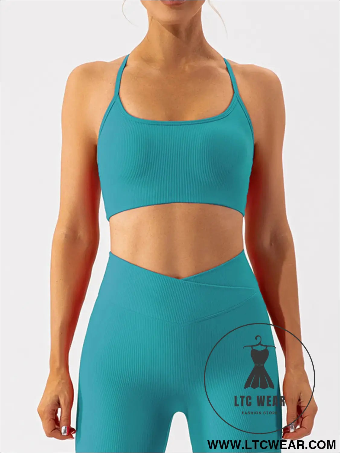 Quick drying yoga clothes for training and running sports underwear - teal / s