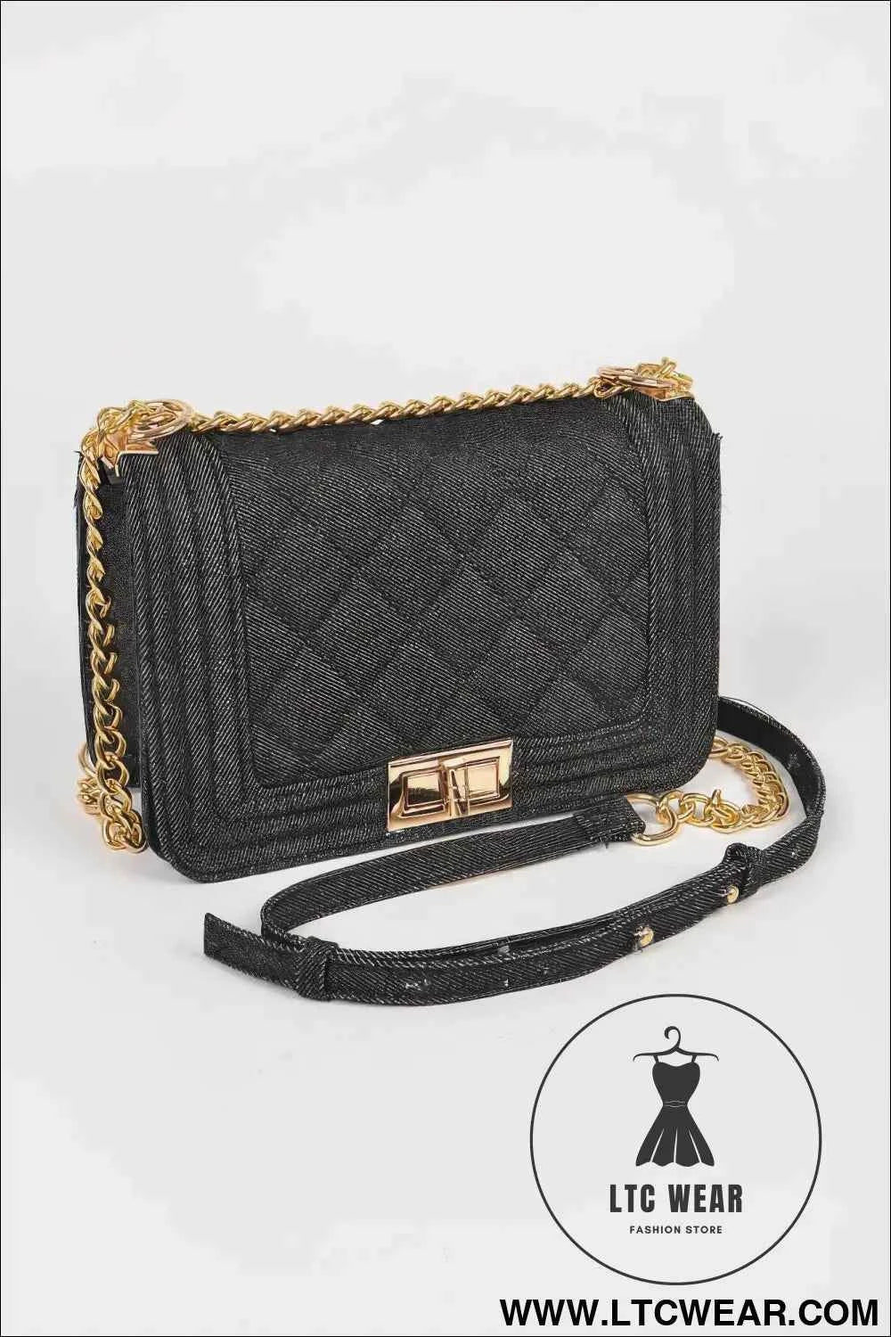 Quilted Denim Crossbody Bag