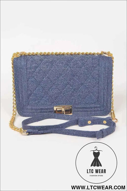 Quilted Denim Shoulder Bag for Stylish Everyday Use