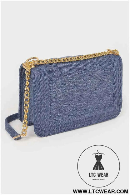Quilted Denim Shoulder Bag for Stylish Everyday Use
