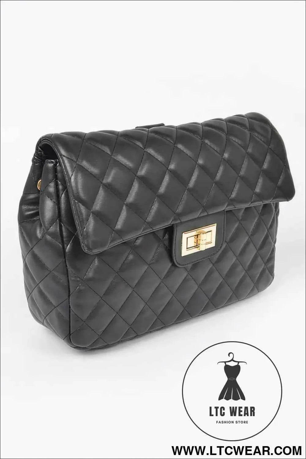 Quilted Faux Leather Backpack with Flap Closure