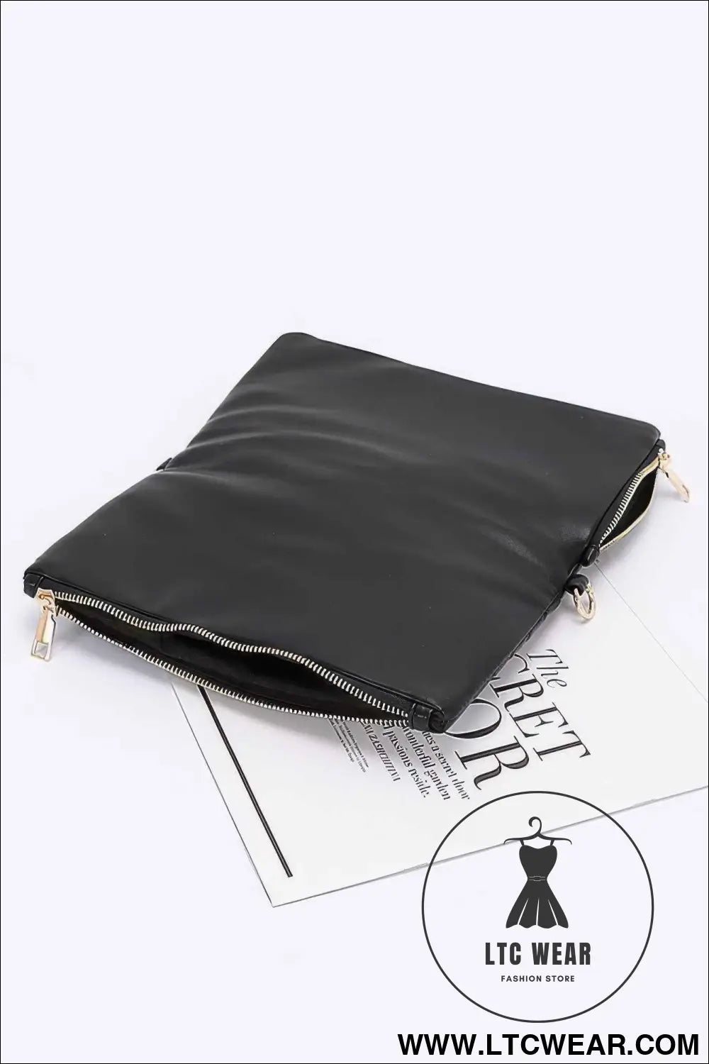 Quilted Faux Leather Half Folded Cltuch