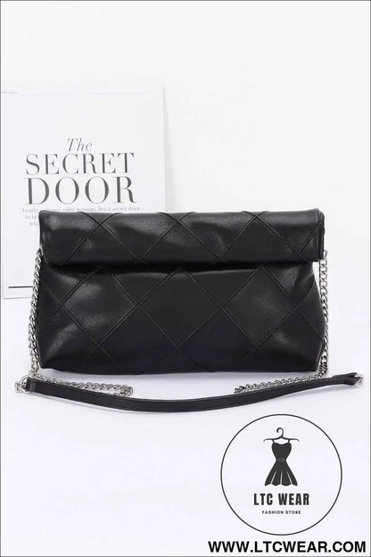 Quilted Faux Leather Pouch