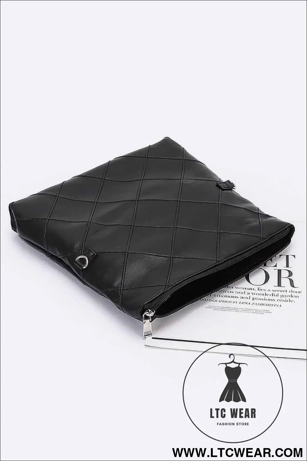 Quilted Faux Leather Pouch