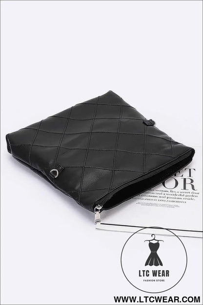 Quilted Faux Leather Pouch