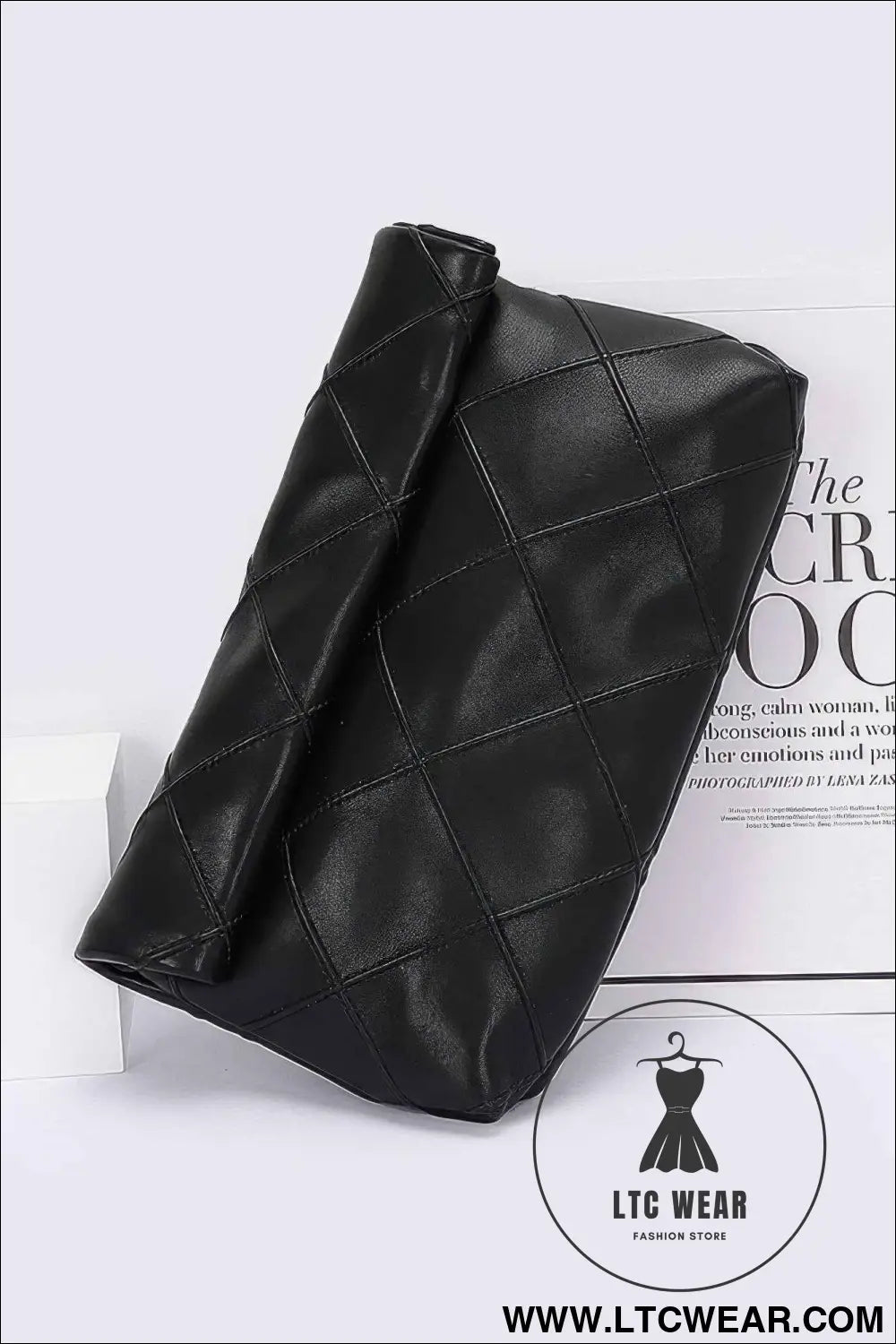 Quilted Faux Leather Pouch
