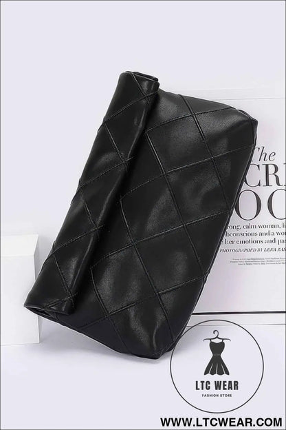 Quilted Faux Leather Pouch