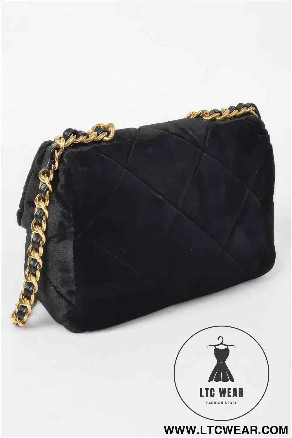 Quilted Fur Chain Flap Clutch - Stylish Quilted Fur Clutch Handbag