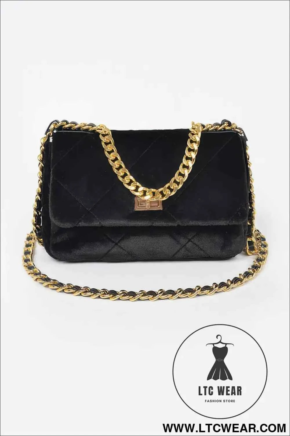 Quilted Fur Chain Flap Clutch - Stylish Quilted Fur Clutch Handbag
