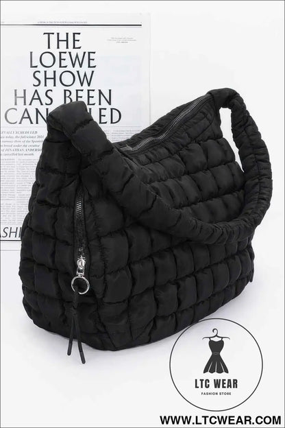 Quilted Nylon Padded Crossbody Bag