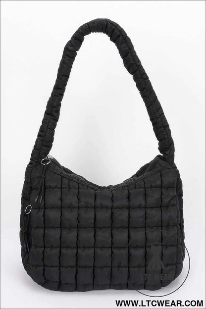 Quilted Nylon Padded Crossbody Bag