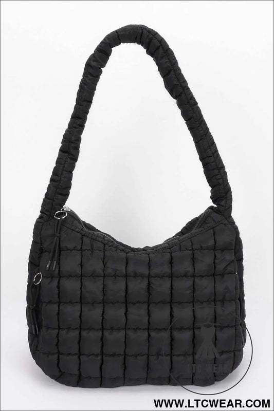 Quilted Nylon Padded Crossbody Bag