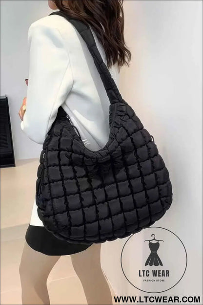 Quilted Nylon Padded Crossbody Bag