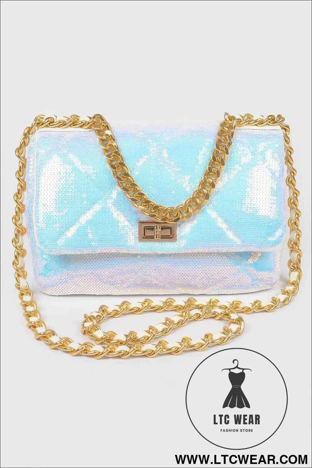 Quilted Sequins Chain Shoulder Bag - Stylish and Glamorous Accessory