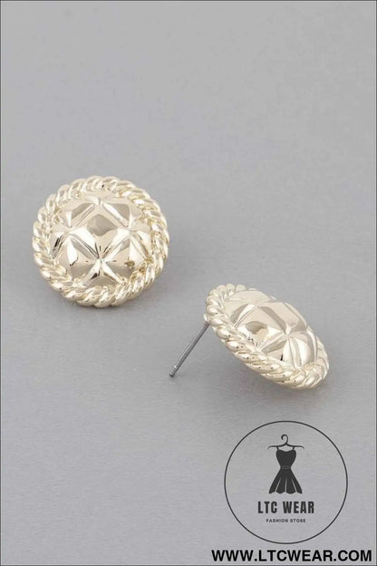 Quilted Twist Stud Earrings